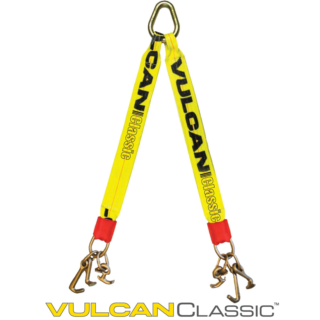 VULCAN Web Bridle with Universal RTJ Frame Hook Clusters - Standard Length 40 Inch - Classic Yellow - 4,700 Pound Safe Working Load