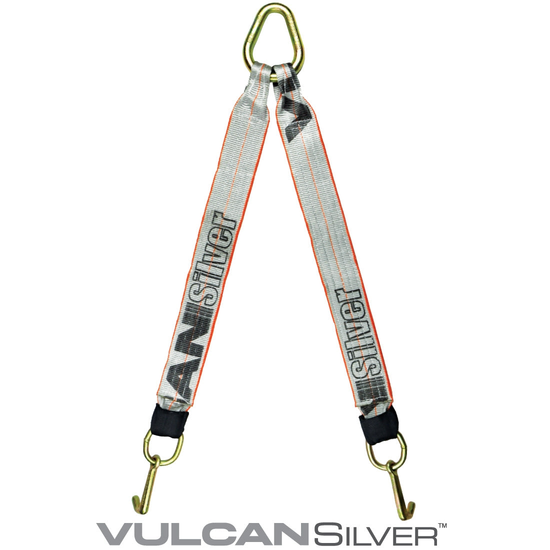 VULCAN Web Bridle with Forged 4 Inch J Hooks - 40 Inch - Silver Series - 4,700 Pound Safe Working Load