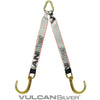 VULCAN Web Bridle with Forged 8 Inch J Hooks - 47 Inch - Silver Series - 4,700 Pound Safe Working Load