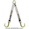 VULCAN Web Bridle with Forged 8 Inch J Hooks - 47 Inch - Silver Series - 4,700 Pound Safe Working Load