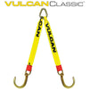 VULCAN Web Bridle with Forged 8 Inch J Hooks - 47 Inch - Classic Yellow - 4,700 Pound Safe Working Load