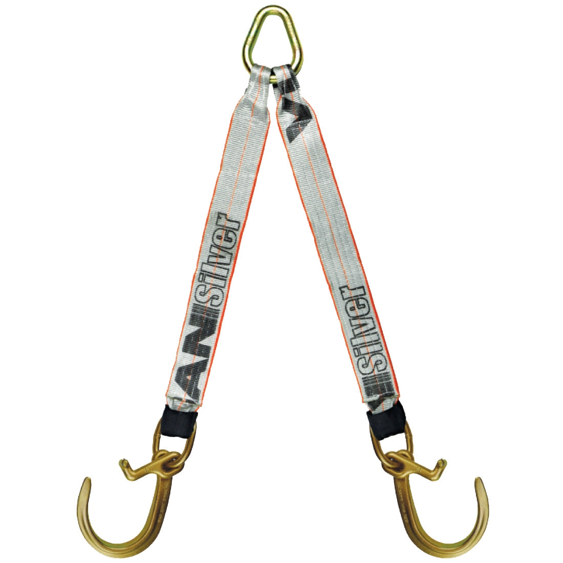 VULCAN Web Bridle with Forged 8 Inch J Hooks and Alloy T Hooks - 47 Inch - Silver Series - 4,700 Pound Safe Working Load