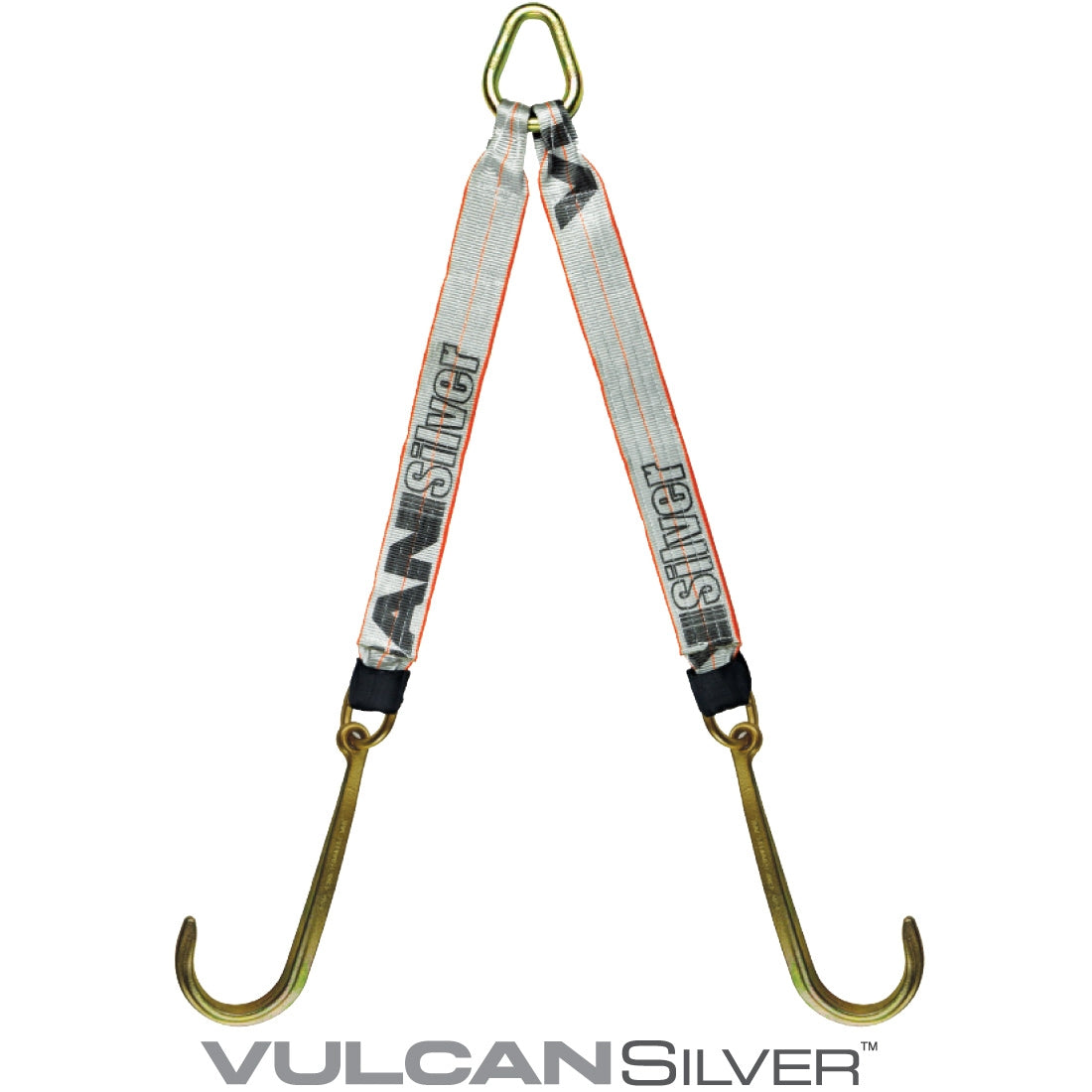 VULCAN Web Bridle with Forged 15 Inch J Hooks - 54 Inch - Silver Series - 4,700 Pound Safe Working Load