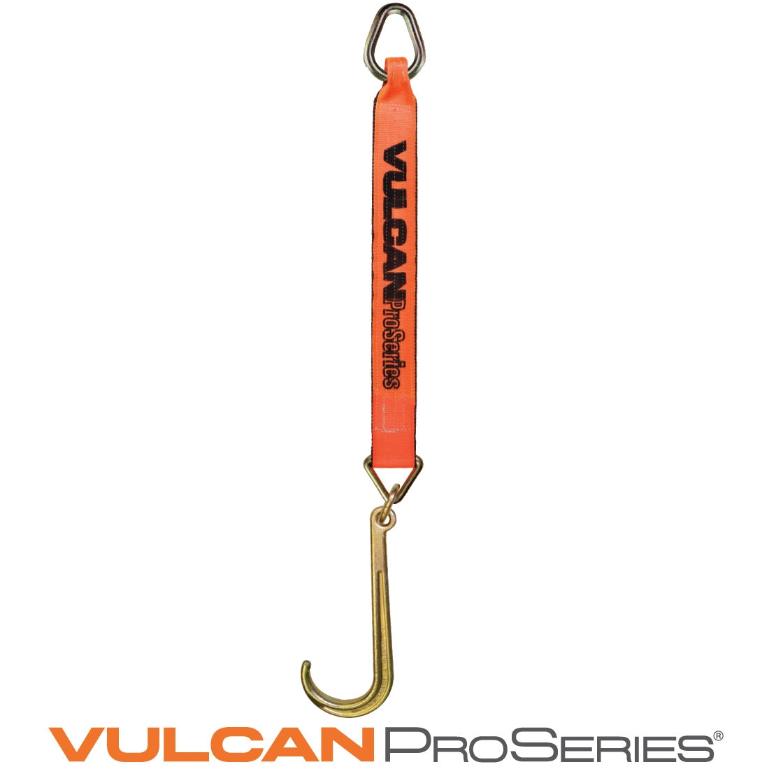 VULCAN Single Leg Web Strap with 15 Inch Forged J Hook - 47 Inch - PROSeries - 4,700 Pound Safe Working Load