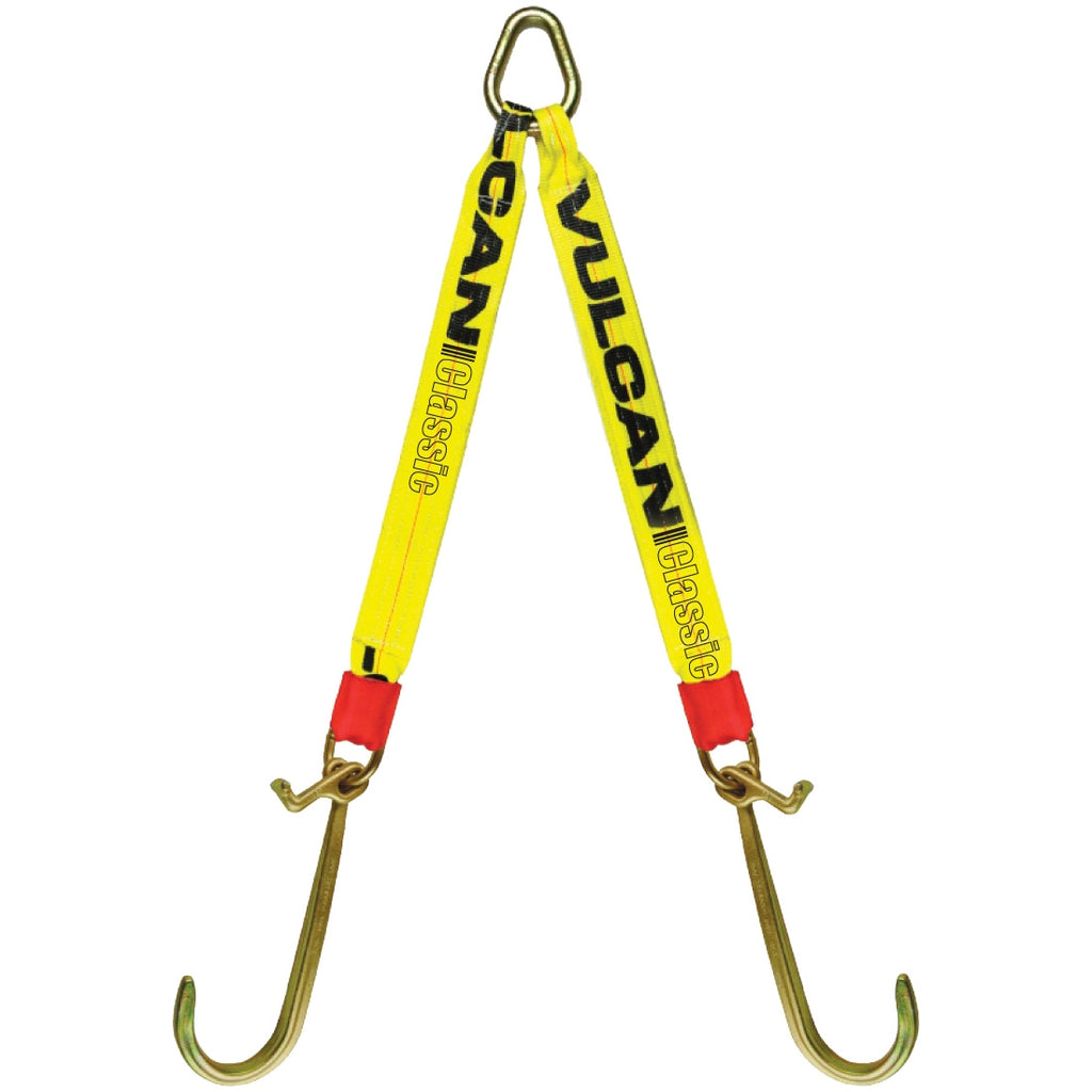 VULCAN Web Bridle with Forged Long J and T Hooks - 54 Inch - Classic Yellow - 4,700 Pound Safe Working Load