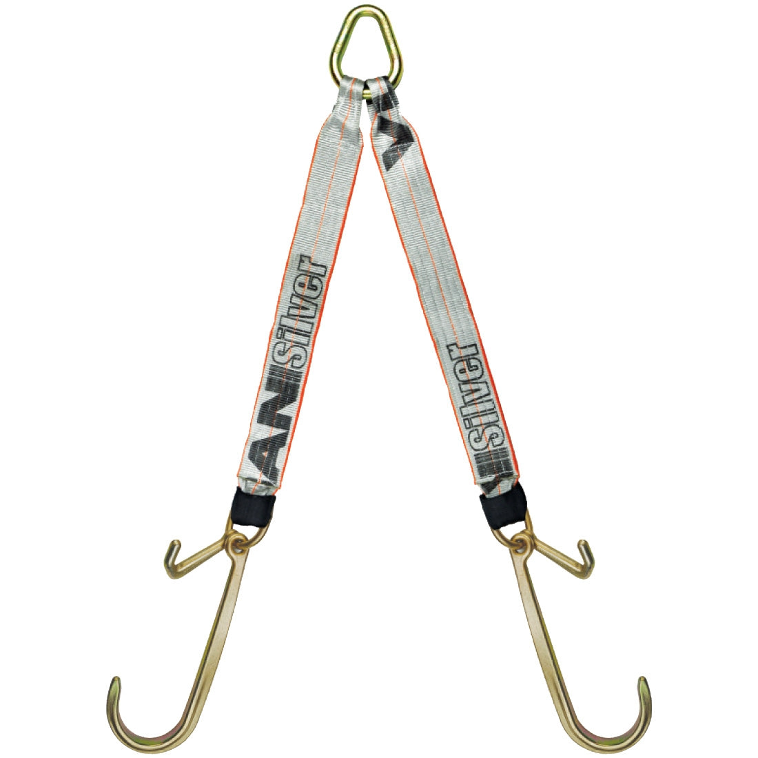 VULCAN Web Bridle Forged 15 Inch J Hooks and Forged 4 Inch J Hooks - Silver Series - 54 Inch - 4,700 Pound Safe Working Load