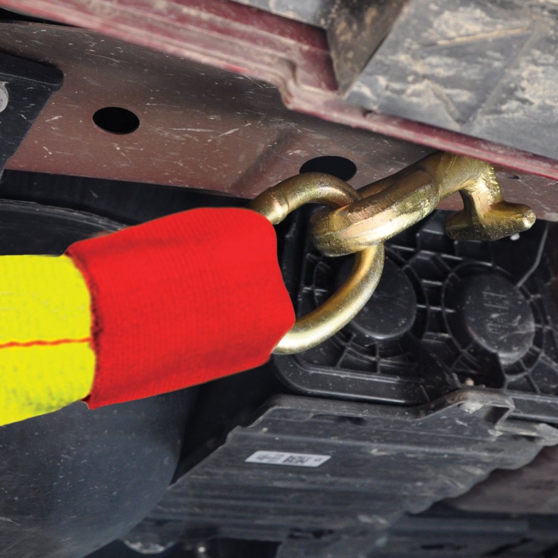 VULCAN Single Leg Web Strap with Forged T/J Combination Hook - 47 Inch - Classic Yellow - 4,700 Pound Safe Working Load