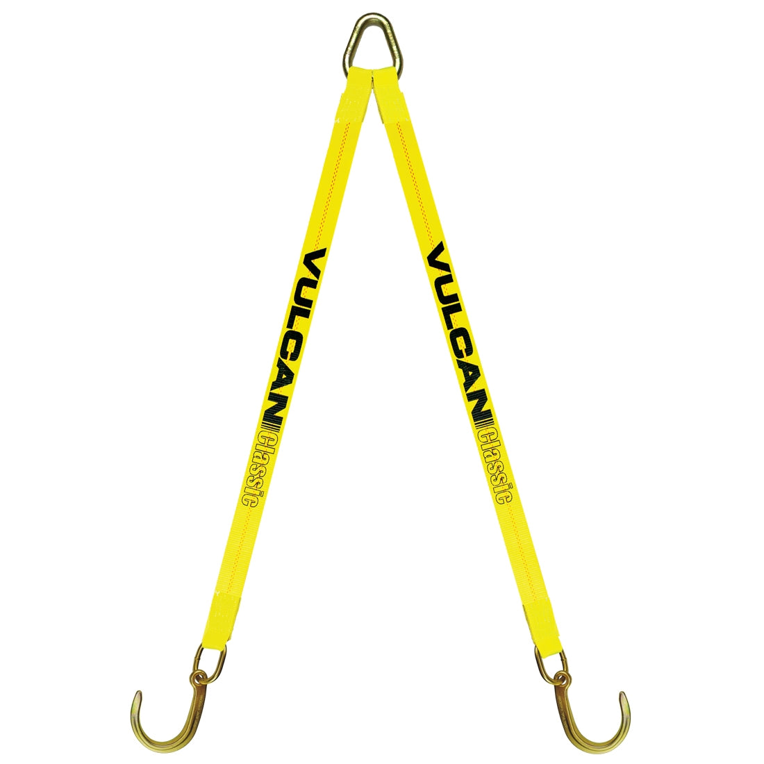 VULCAN Web Bridle with Forged 8 Inch J Hooks - 47 Inch - Classic Yellow - 4,700 Pound Safe Working Load