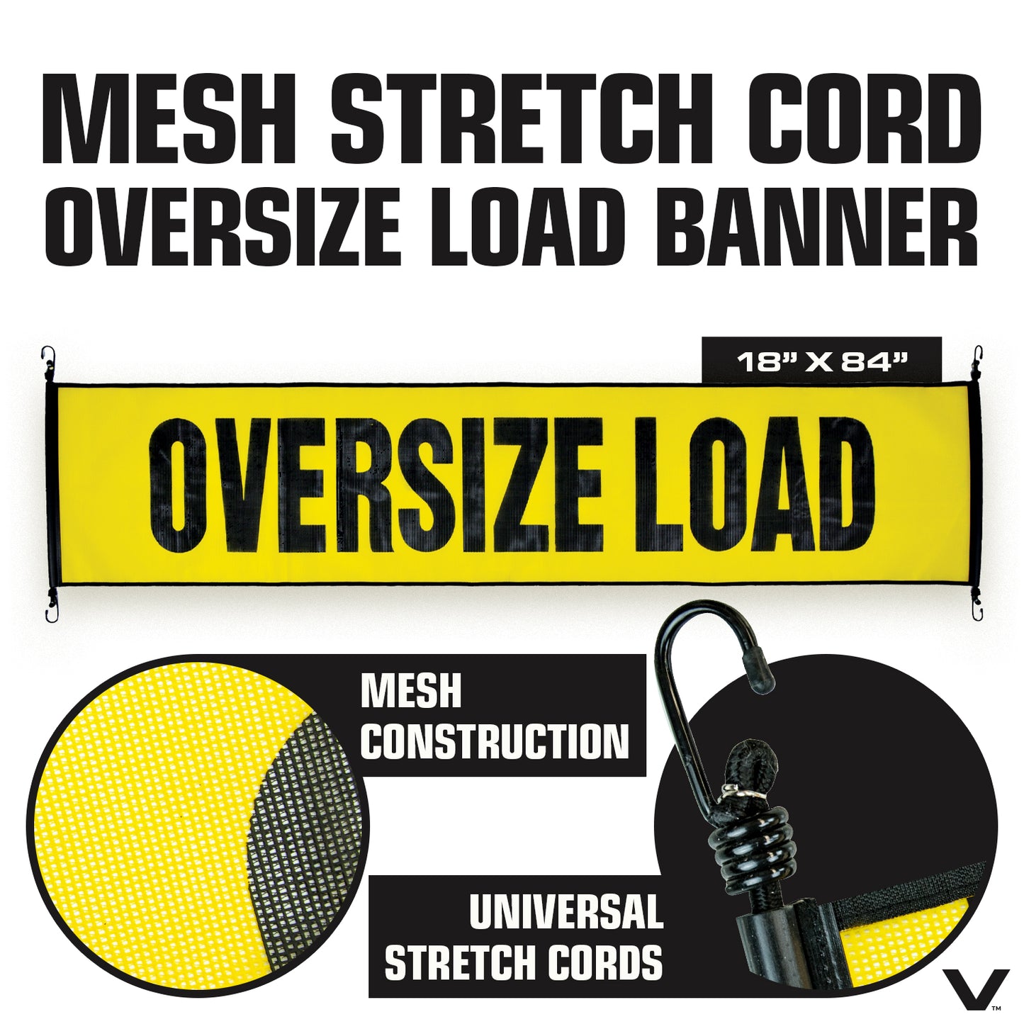 VULCAN Flags, Oversize Load Signs, and Magnets Kit - Includes 1 Aluminum Oversize Load Sign, 2 Nylon Oversize Load Signs, 4 Red Flags, and 4 Magnets