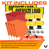 VULCAN Flags, Oversize Load Banners, and Magnets Kit - Includes 2 Stretch Cord Oversize Load Banners, 4 Magnets, 4 Red Flags, 4 Orange Flags, 4 Amber Flashers, and A Vented Storage Bag