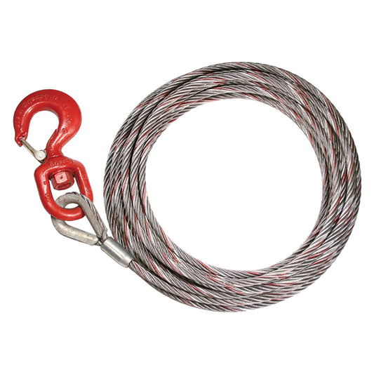 VULCAN Steel-Core Swivel Hook Winch Cable - 3/8 Inch x 150 Foot - PROSeries