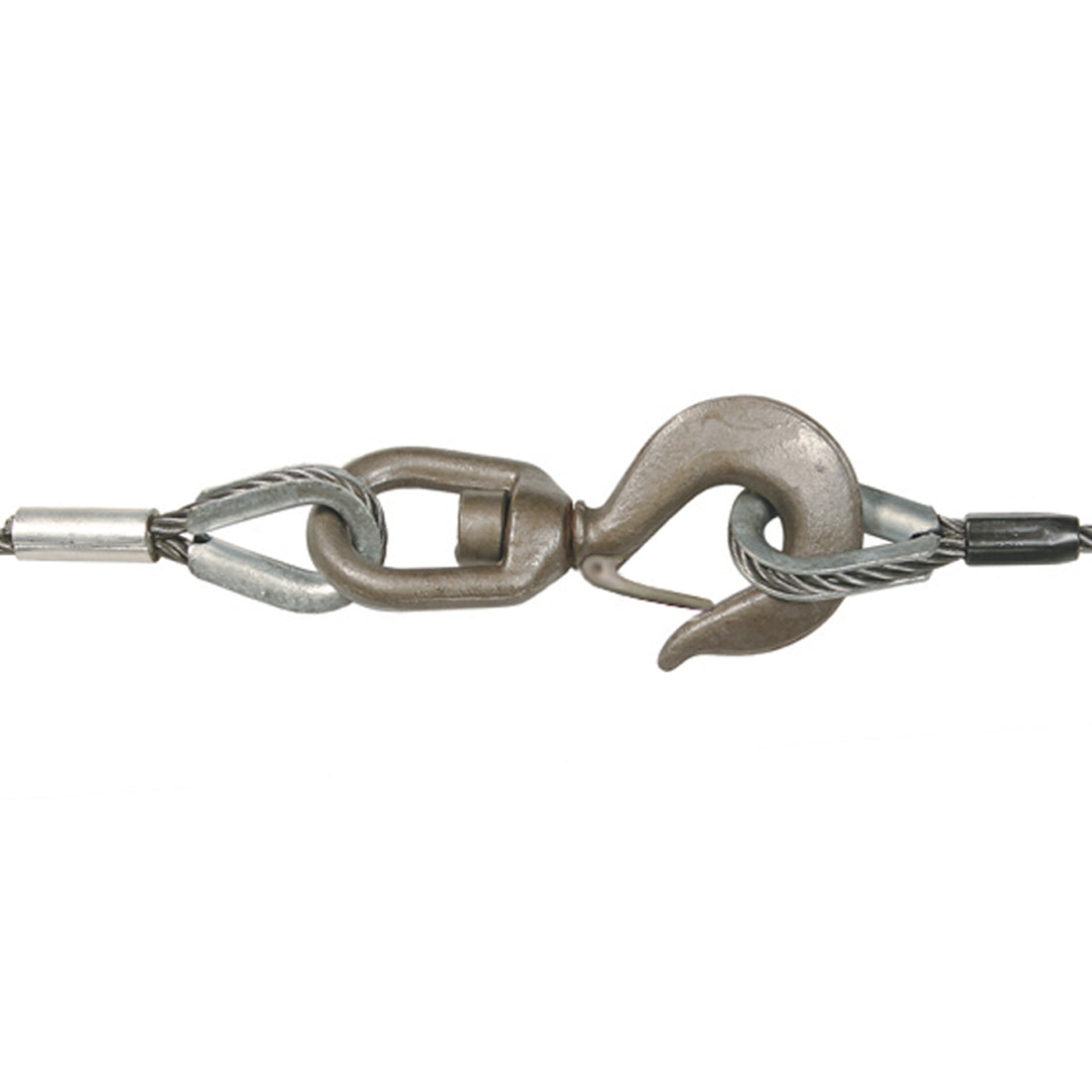 VULCAN Winch Cable - Swivel Hook and Eye -  Fiber Core Extension - 3/8 Inch x 100 Foot - - 12,000 Pound Minimum Breaking Strength