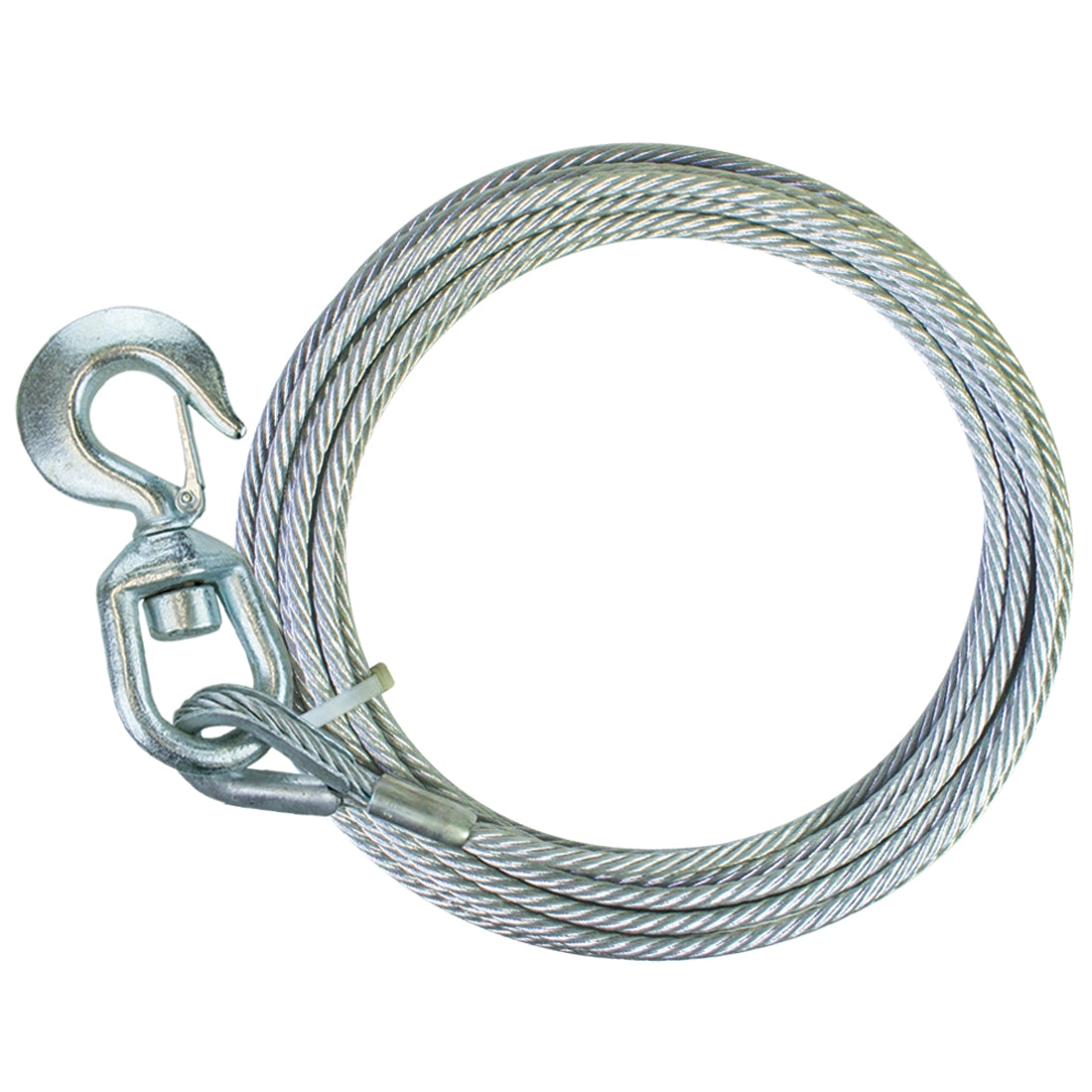 VULCAN Steel Core Winch Cable with Swivel Hook - 1/2 Inch x 100 Foot - 26,600 Pound Minimum Breaking Strength