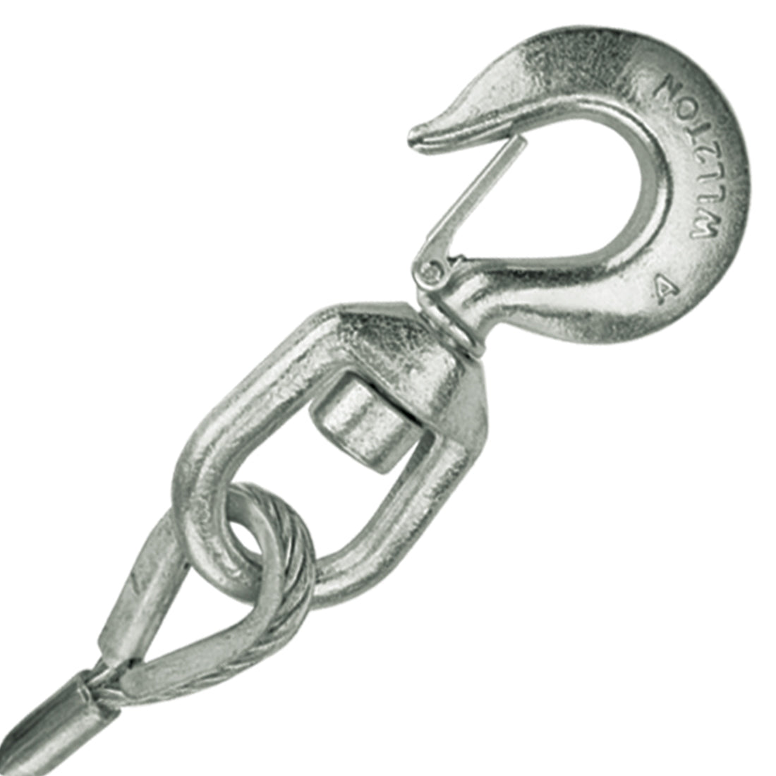 VULCAN Winch Cable with Swivel Hook - Steel Core - 3/8 Inch x 75 Foot - 14,000 Lbs. Minimum Breaking Strength