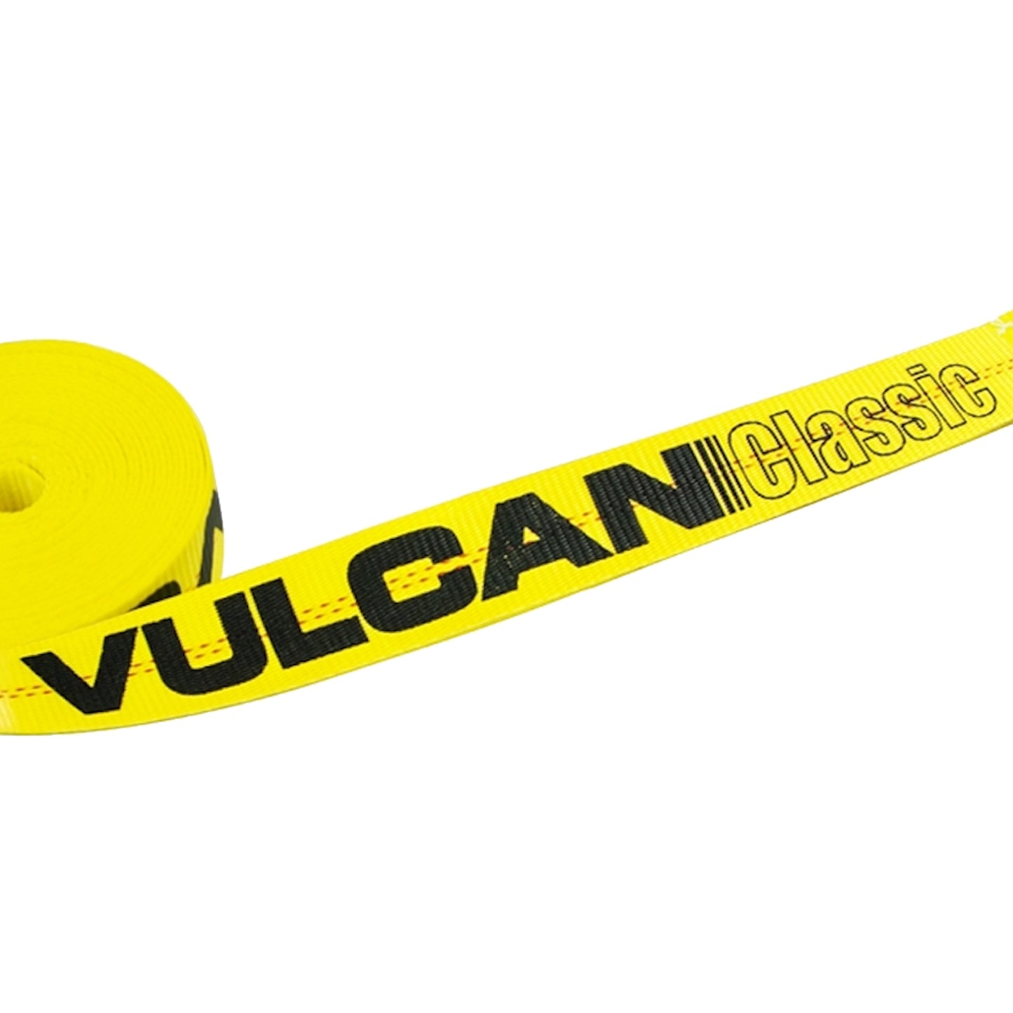 VULCAN Winch Strap with Twisted Snap Hook - 2 Inch x 15 Foot - Classic Yellow - 3,300 Pound Safe Working Load