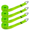 VULCAN Winch Strap with Heavy Wire Hook - 2 Inch x 15 Foot - 4 Pack - High-Viz - 3,300 Pound Safe Working Load