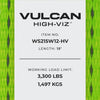 VULCAN Winch Strap with Heavy Wire Hook - 2 Inch x 15 Foot - 4 Pack - High-Viz - 3,300 Pound Safe Working Load