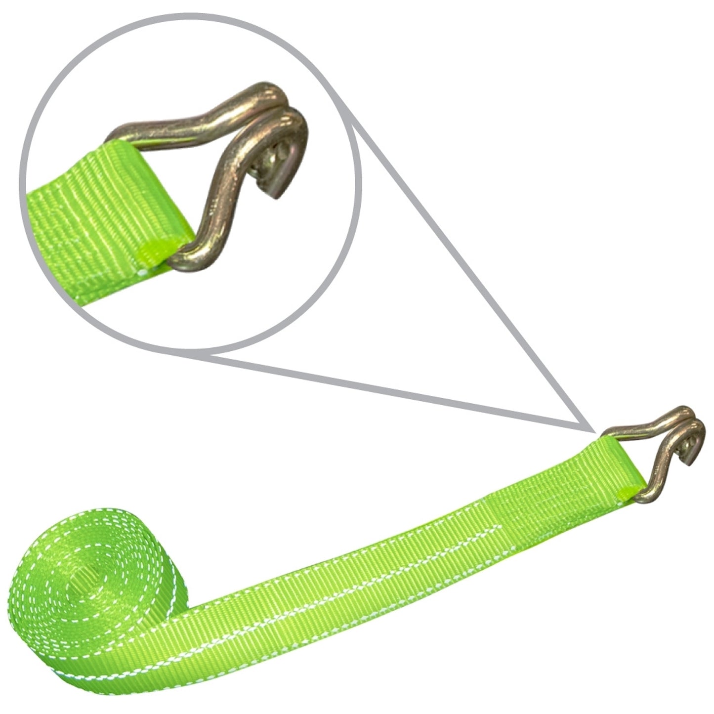 VULCAN Lashing Winch and Winch Strap Kit - 2 Inch - High-Viz - 3,300 Pound Safe Working Load