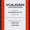 VULCAN Winch Strap with Heavy Wire Hook - 2 Inch x 15 Foot - 4 Pack - PROSeries - 3,300 Pound Safe Working Load