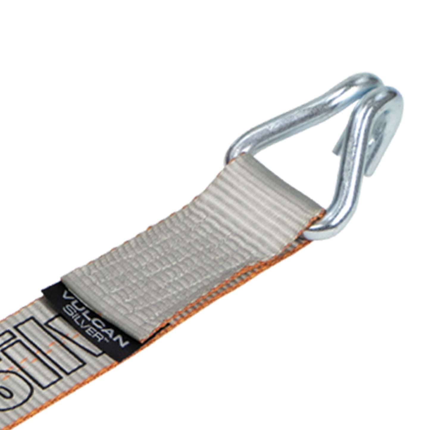 VULCAN Winch Strap with Heavy Wire Hook - 2 Inch x 15 Foot - 4 Pack - Silver Series - 3,300 Pound Safe Working Load