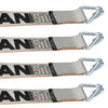 VULCAN Winch Strap with Twisted Snap Hook - 2 Inch x 15 Foot, 4 Pack - 3,300 Pound Safe Working Load