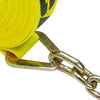 VULCAN Winch Strap with Chain Anchor - 2 Inch x 27 Foot - 4 Pack - Classic Yellow - 3,600 Pound Safe Working Load