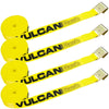 VULCAN Winch Strap with Flat Hook - 2 Inch x 30 Foot - 4 Pack - Classic Yellow - 3,300 Pound Safe Working Load