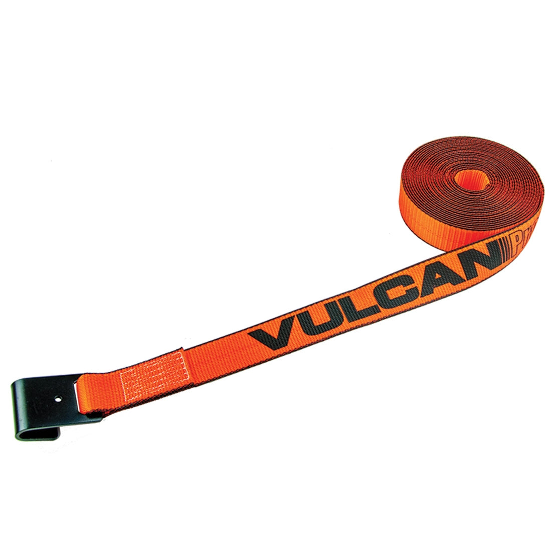 VULCAN Winch Strap with Flat Hook - 2 Inch x 30 Foot - PROSeries - 3,300 Pound Safe Working Load