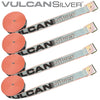 VULCAN Winch Strap with Flat Hook - 2 Inch x 27 Foot - 4 Pack - Silver Series - 3,300 Pound Safe Working Load