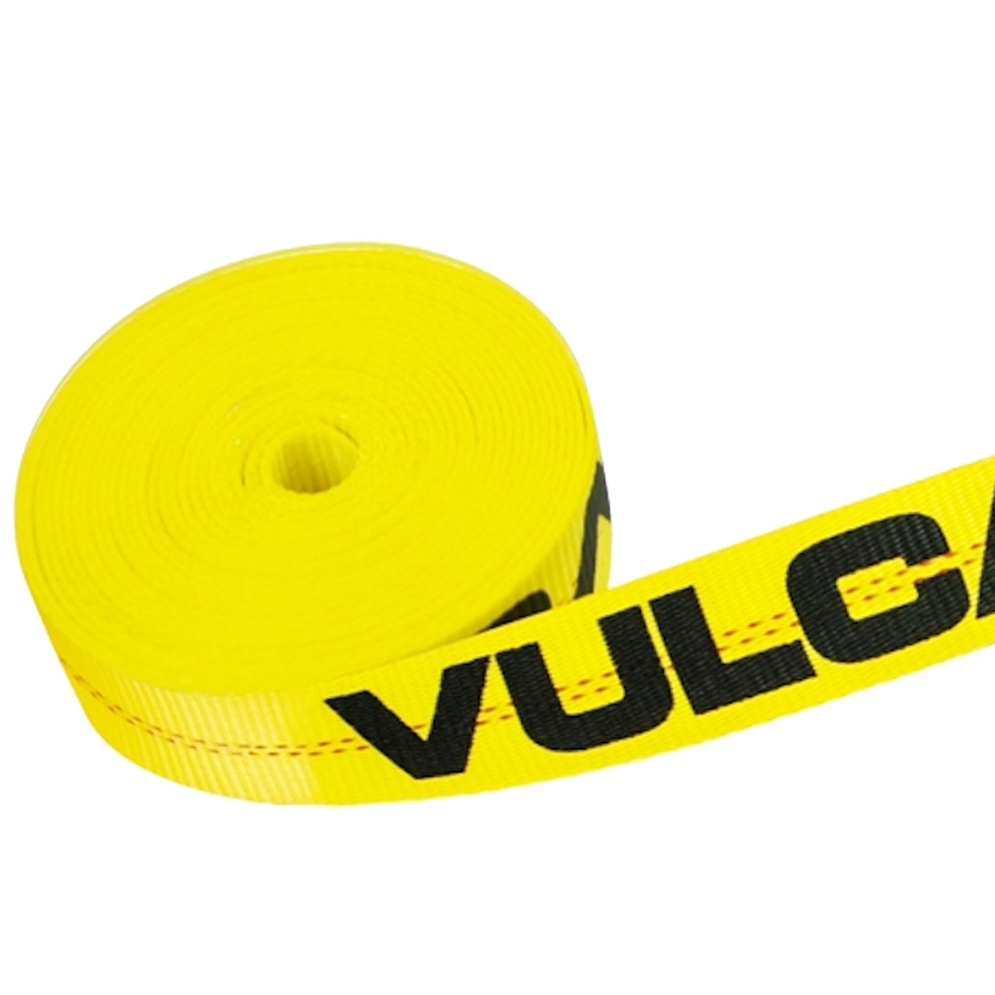 VULCAN Winch Strap with Flat Hook - 2 Inch x 27 Foot - 4 Pack - Classic Yellow - 3,300 Pound Safe Working Load