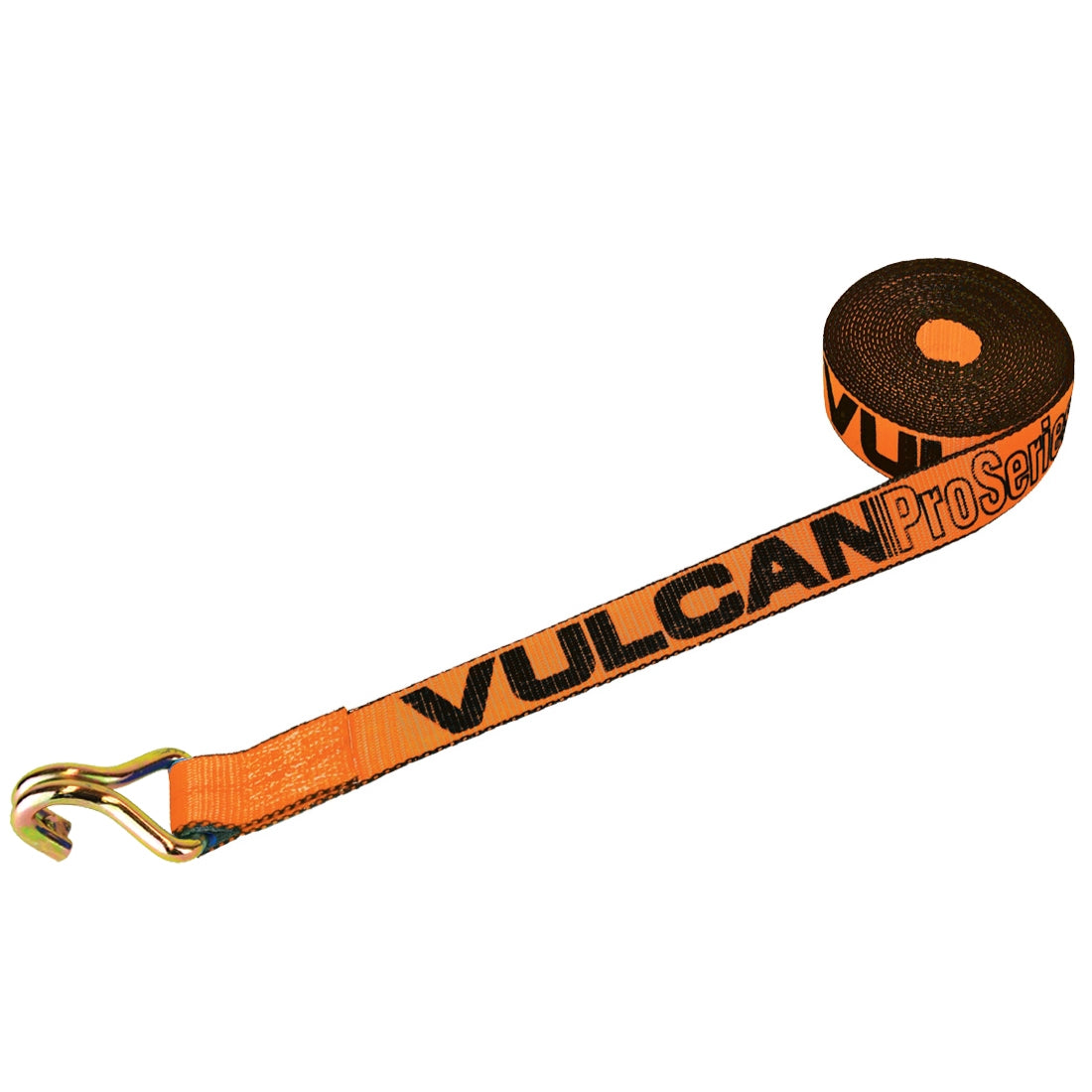 VULCAN Winch Strap with Wire Hook - 2 Inch x 27 Foot - PROSeries - 3,300 Pound Safe Working Load