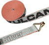 VULCAN Winch Strap with Wire Hook - 2 Inch x 27 Foot - 4 Pack - Silver Series - 3,300 Pound Safe Working Load