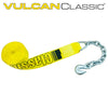 VULCAN Winch Strap with Chain Anchor - 3 Inch x 30 Foot - Classic Yellow - 5,000 Pound Safe Working Load