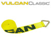 VULCAN Winch Strap with D Ring - 3 Inch x 30 Foot - Classic Yellow - 5,000 Pound Safe Working Load