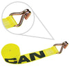 VULCAN Winch Strap with Wire Hook - 3 Inch x 27 Foot - Classic Yellow - 5,000 Pound Safe Working Load