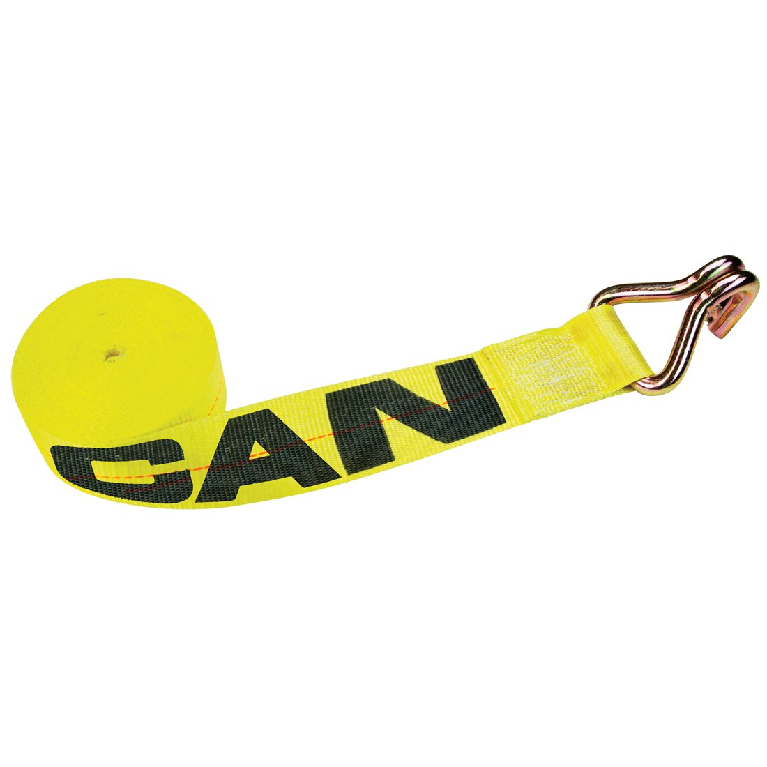 VULCAN Winch Strap with Wire Hook - 3 Inch x 27 Foot - Classic Yellow - 5,000 Pound Safe Working Load