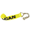 VULCAN Winch Strap with Chain Anchor - 4 Inch x 27 Foot - Classic Yellow - 5,400 Pound Safe Working Load