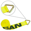 VULCAN Winch Strap with D Ring - 4 Inch - Classic Yellow - 5,400 Pound Safe Working Load