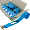 VULCAN Flat Hook Winch Strap Kit - 4 Inch x 30 Foot - Classic Blue - 5,000 Pound Safe Working Load