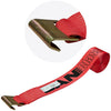 VULCAN Winch Strap with Flat Hook - 4 Inch x 30 Foot - Classic Red - 4 Pack - 5,000 Pound Safe Working Load