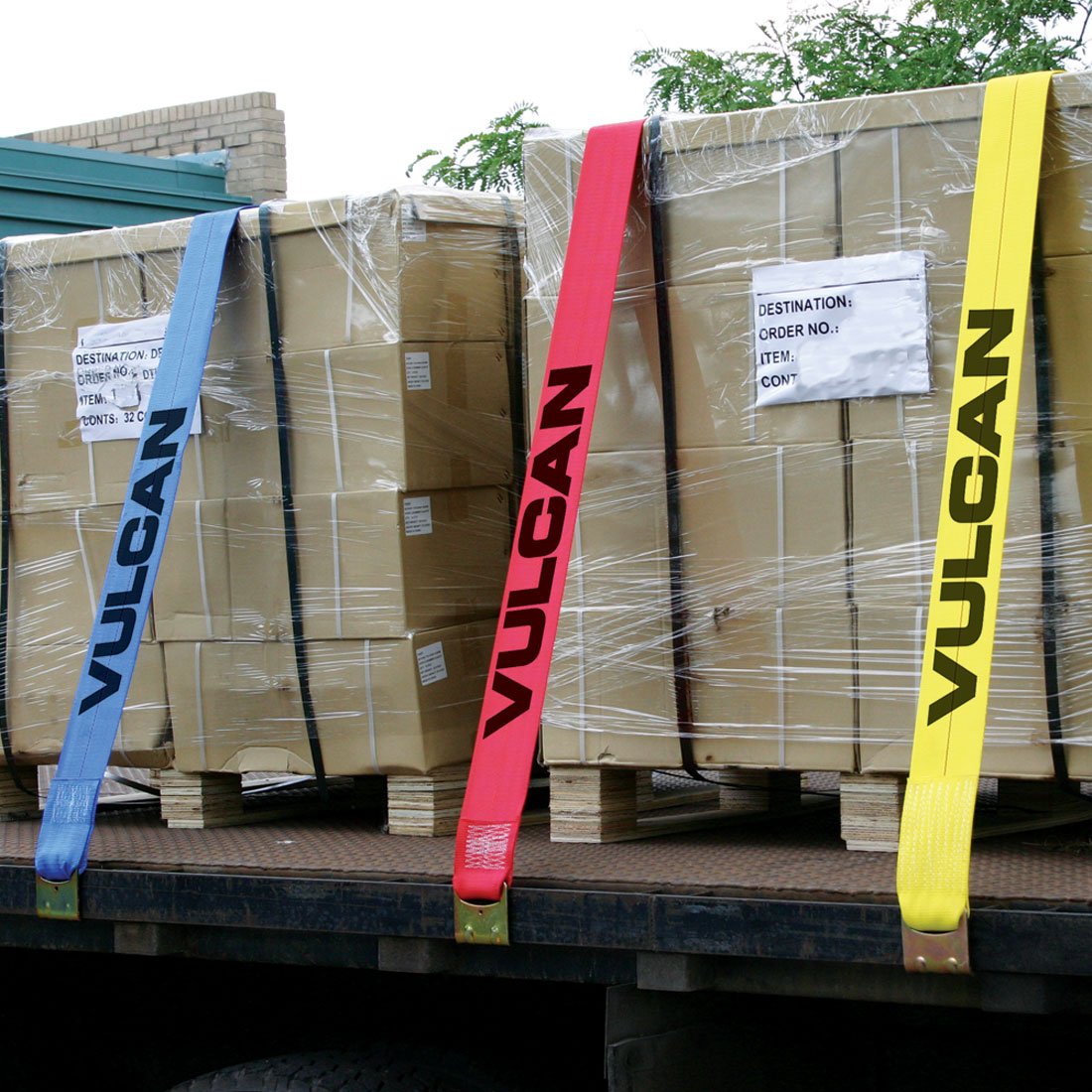 VULCAN Winch Strap with Flat Hook - 4 Inch x 30 Foot - 10 Pack - 5,000 Pound Safe Working Load