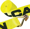 VULCAN Winch Strap with Wire Hook - 4 Inch x 30 Foot- Classic Yellow - 5,000 Pound Safe Working Load