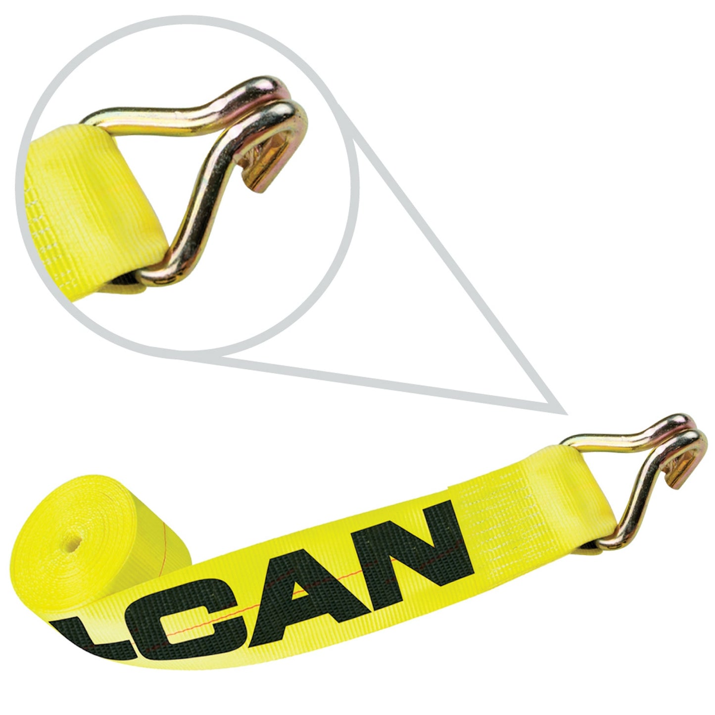 VULCAN Winch Strap with Wire Hook - 4 Inch x 30 Foot- Classic Yellow - 5,000 Pound Safe Working Load