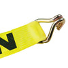 VULCAN Winch Strap with Wire Hook - 4 Inch x 30 Foot- Classic Yellow - 5,000 Pound Safe Working Load