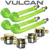 VULCAN Lashing Winch and Winch Strap Kit - 2 Inch - High-Viz - 3,300 Pound Safe Working Load