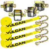 VULCAN Lashing Winch and Chain Anchor Winch Strap Kit - 2 Inch - 3,300 Pound Safe Working Load