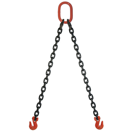 VULCAN Double Leg Mechanical Lifting Sling with Grab Hooks - 3/8 Inch - Grade 80 - 10 Feet