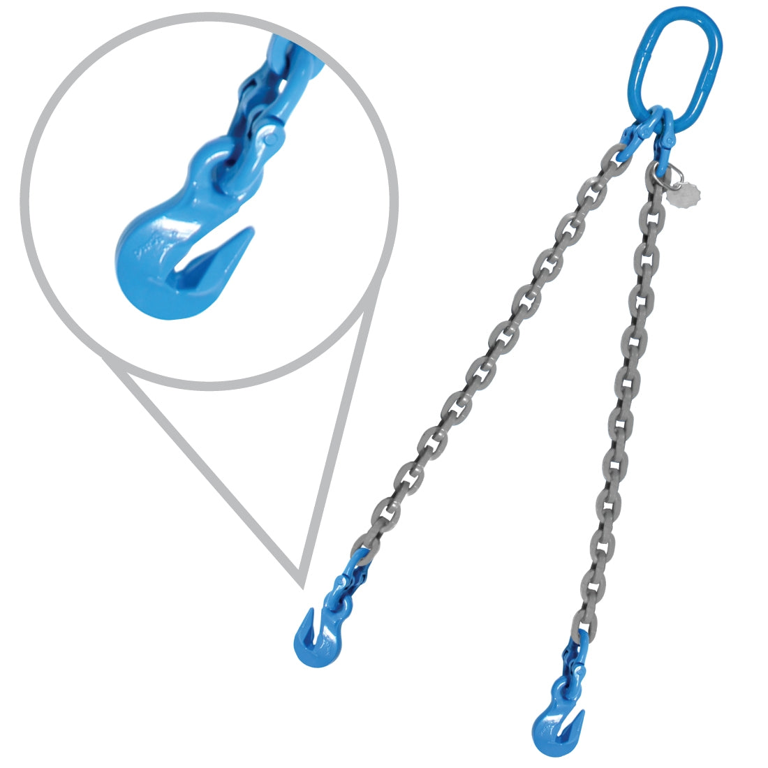 VULCAN Double Chain Slings with Grab Hooks - 9/32 Inch - Grade 120 - 5 Feet