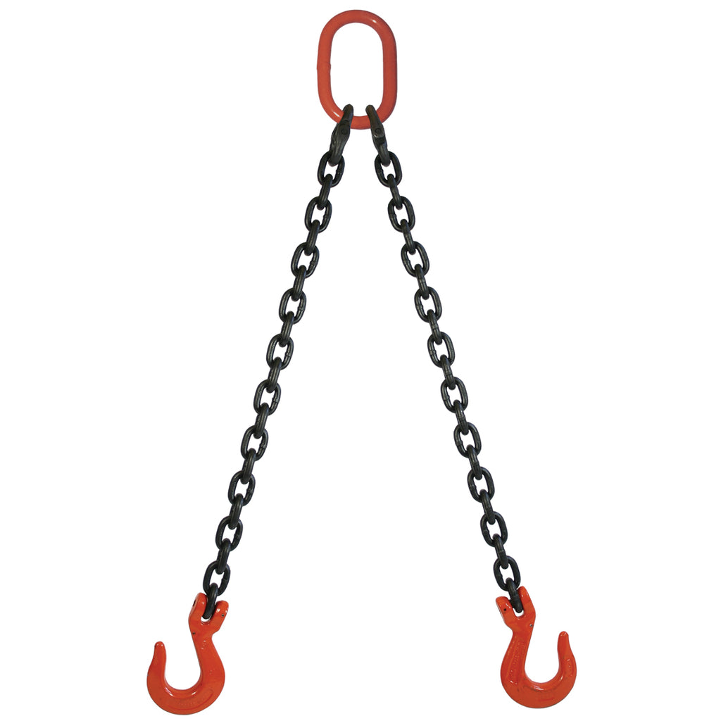 VULCAN Double Leg Mechanical Lifting Sling with Sling Hooks - 1/2 Inch - Grade 80 - 5 Feet