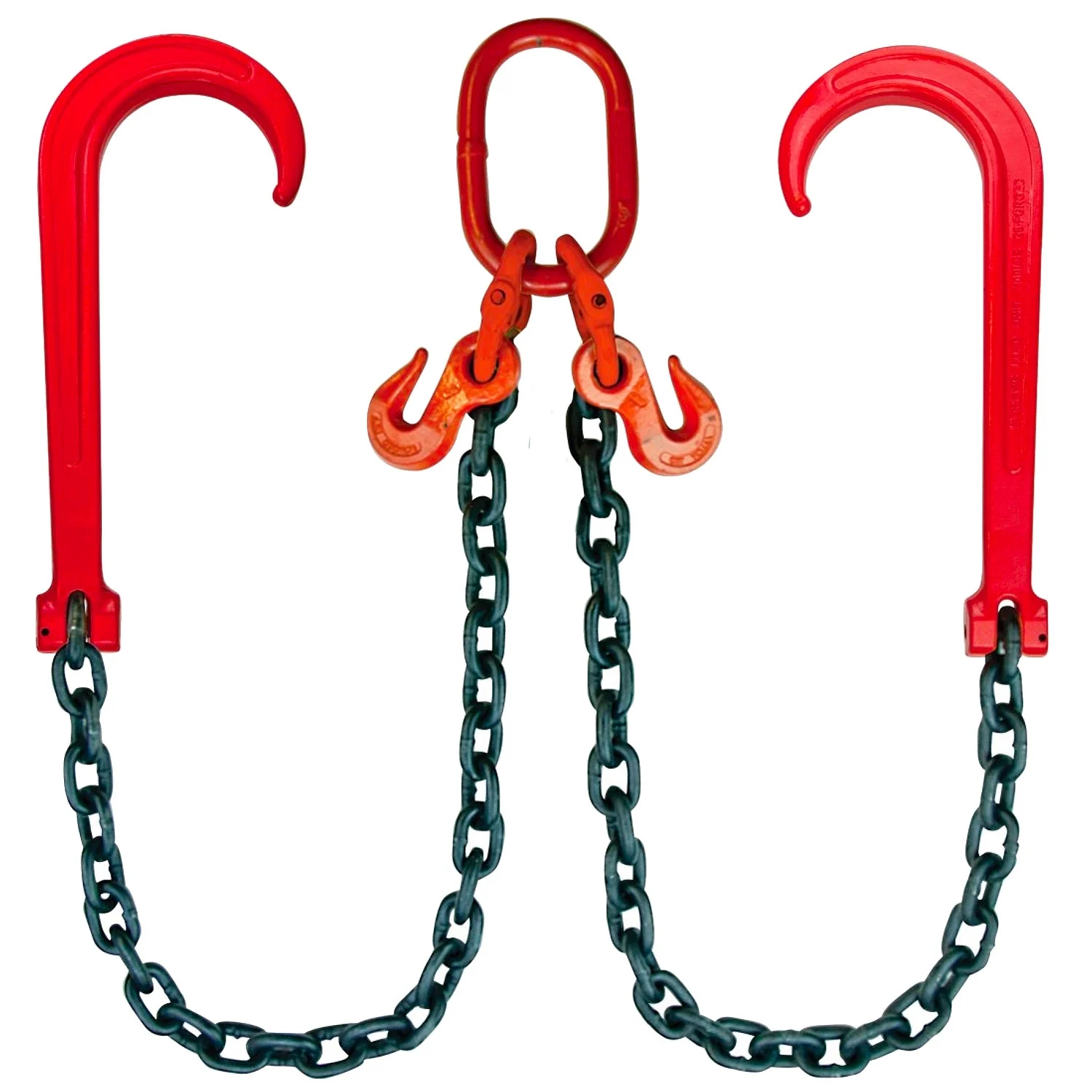 VULCAN Towing Chain Bridle - 15 Inch J Hooks - Grade 70 Chain -  Self-Centering - 4,700 Pound Safe Working Load
